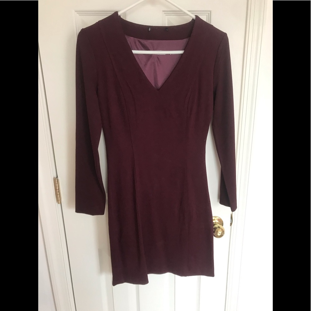 Mauve Long Sleeve Bodycon Dress